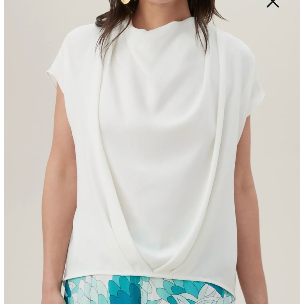 Trina Turk Odelia White Draped Top
